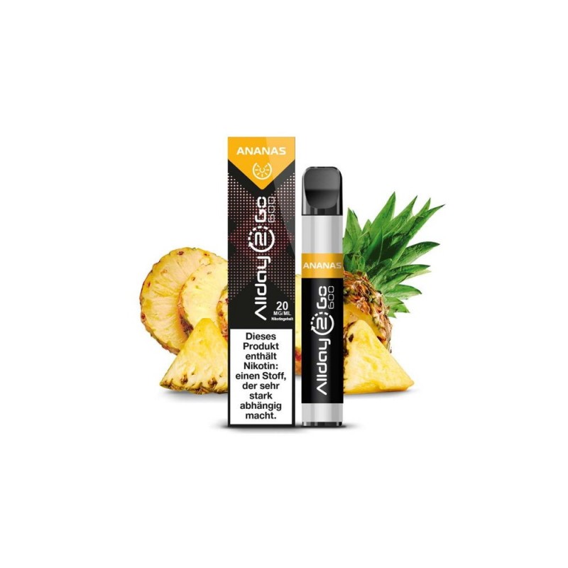 Allday 2 Go 600 Bar Einweg E-Zigarette Ananas