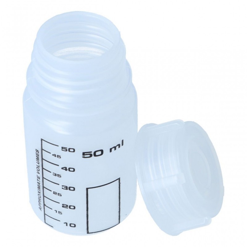 Weithalsflasche, PP, rund, graduiert (50 ml)