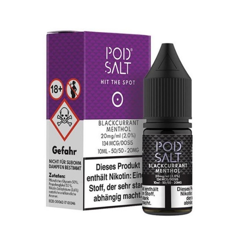 Pod Salt - Blackcurrant Menthol - Nikotinsalz E-Liquid (10 ml)