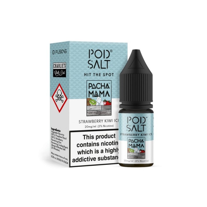 Pod Salt - Strawberry Kiwi Ice (Pacha Mama) - Nikotinsalz E-Liquid (10 ml)