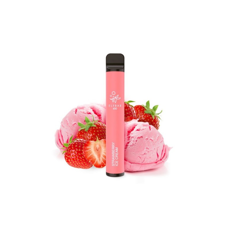 Elf Bar 600 Einweg E-Zigarette Strawberry Ice Crea...