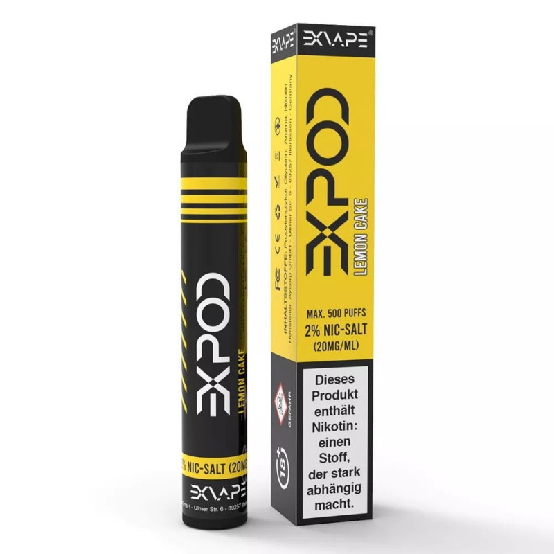 eXvape ExPod Einweg E-Zigarette Lemon Cake