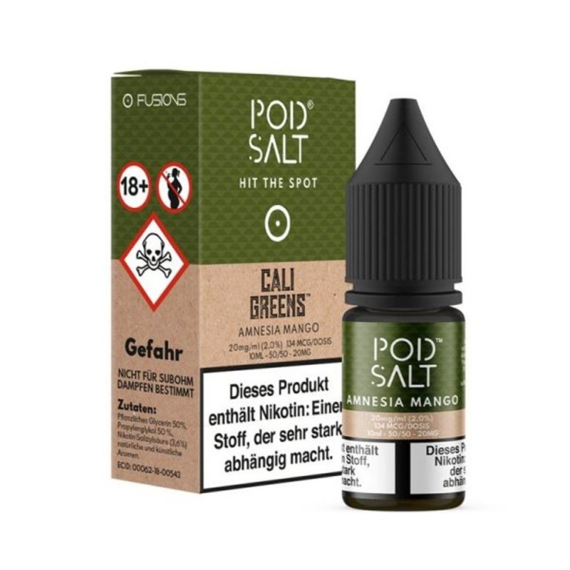 Pod Salt - Amnesia Mango (Cali Greens) - Nikotinsalz E-Liquid (10 ml)