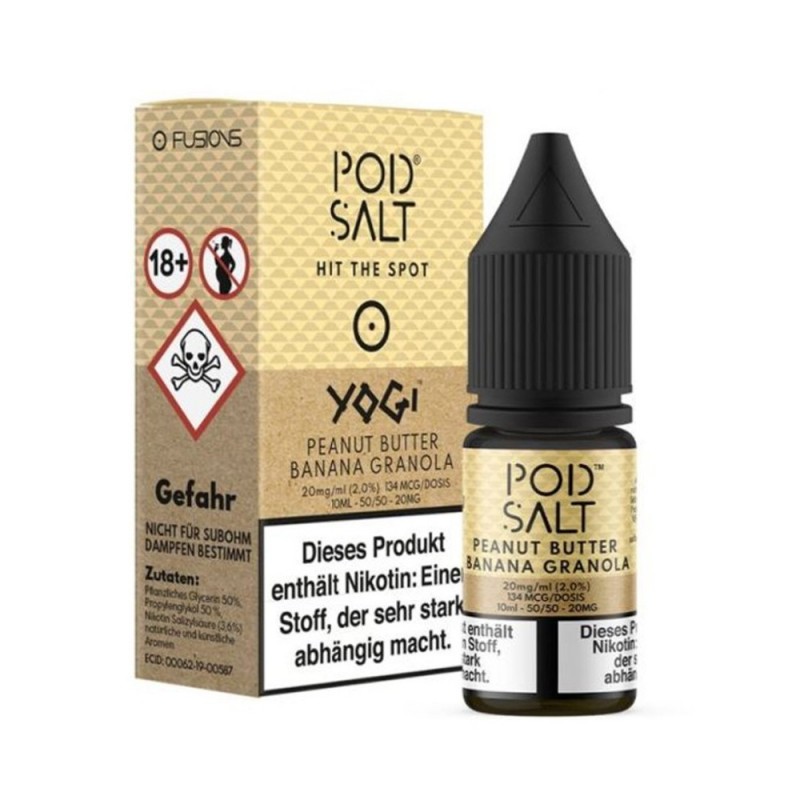 Pod Salt - Peanut Butter Banana Granola (Yogi) - Nikotinsalz E-Liquid (10 ml)