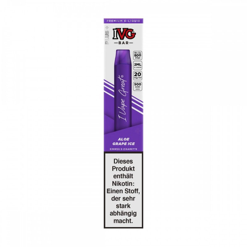 I VG Bar Einweg E-Zigarette Disposable Aloe Grape Ice