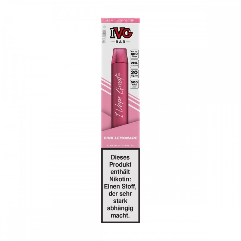 I VG Bar Einweg E-Zigarette Disposable Pink Lemonade