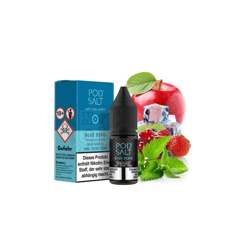 Pod Salt - Blue Berg - Nikotinsalz E-Liquid (10 ml...