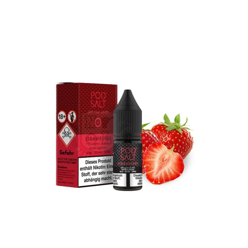 Pod Salt - Strawberry - Nikotinsalz E-Liquid (10 m...