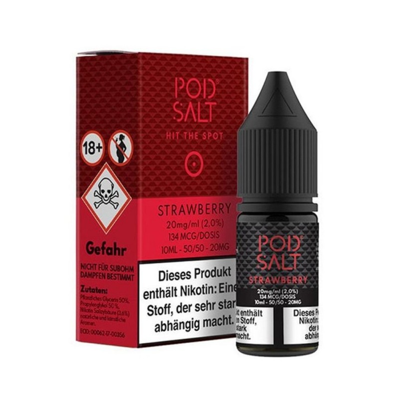 Pod Salt - Strawberry - Nikotinsalz E-Liquid (10 ml)