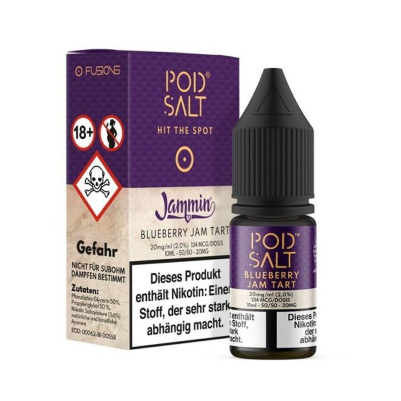 Pod Salt - Blueberry Jam Tart (Jammin) - Nikotinsalz E-Liquid (10 ml)