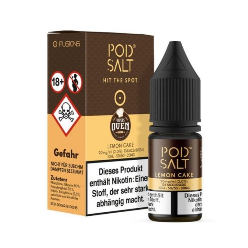 Pod Salt - Lemon Cake (Vaper Oven) - Nikotinsalz E-Liquid (10 ml)