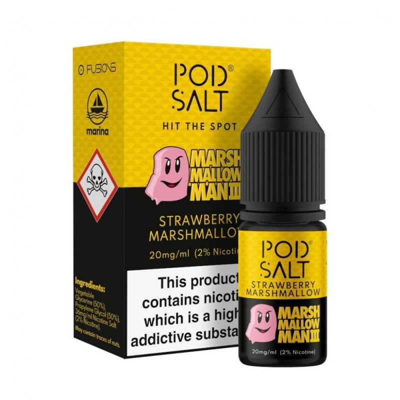 Pod Salt - Strawberry Marshmallow (MarshMallowMan III) - Nikotinsalz E-Liquid (10 ml)