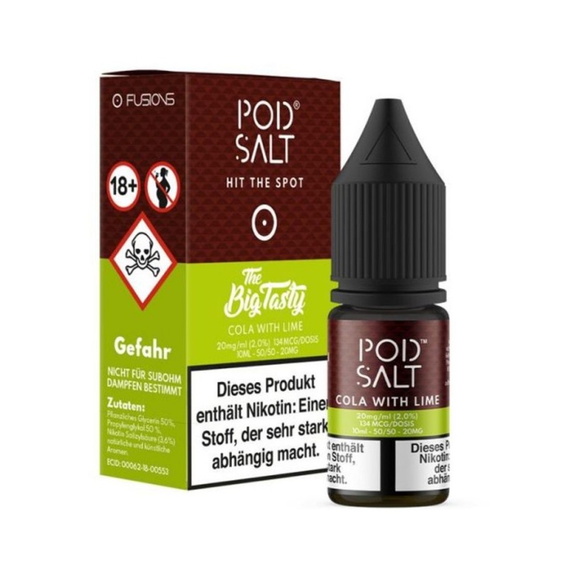 Pod Salt - Cola with Lime (The Big Tasty) - Nikotinsalz E-Liquid (10 ml)